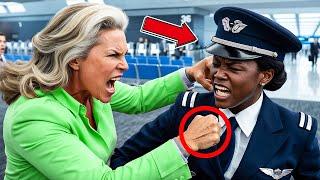 Racist Woman Attacks Black Pilot, What Happens Next Changes Everything. True Story