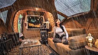 ️CAMPING IN THE RAIN WITH A NEW CAR TENT