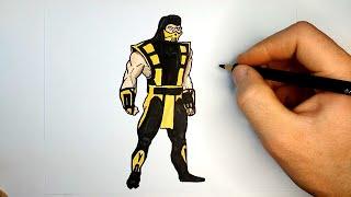 Как нарисовать Скорпиона из Mortal Kombat | Scorpion drawing