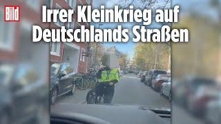 Radfahrerin lässt Autofahrer nicht vorbei – heftiger Streit bricht aus