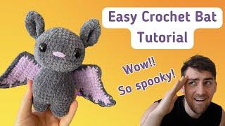 Crochet Bat Plushie Tutorial | FREE Amigurumi Bat tutorial with step by step guide for beginners