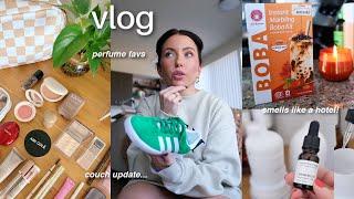 amazon couch update, mixing perfumes, pumpkin boba, organizing!  / VLOG