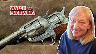 Engraved Western Pair | Beautiful Designs in Metal | Colt Pistol Set | Custom Engraving Firearms