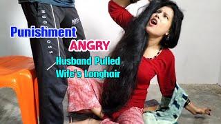 Husband punished with my longhair ||  new hairplay new video || #hairplay #hairstyle #thickhair