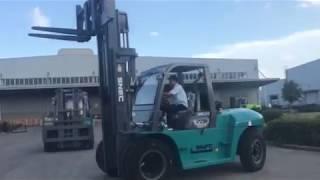 SNSC forklift truck heavy duty 10ton diesel forklift with isuzu engine, 3 stage 4.5m mast to SENEGAL