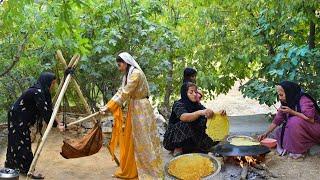 Butter and buttermilk prepared from Local yogurt for baking bread in Iranian village style!