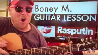 How To Play Rasputin Guitar Regard Boney M. // easy guitar tutorial beginner lesson chords