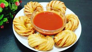 New Style Potato Snacks! Its So Delicious! Unique Potato Twisted Samosa! Samosa Recipe! Potato Rcp