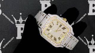 Hip Hop Diamond Watch | Simulated Hand Set Stones | Automatic Movement Iced Out Bustdown Wristwear