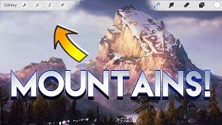 Surprisingly Easy Hack to Painting Mountains [procreate digital art tutorial]
