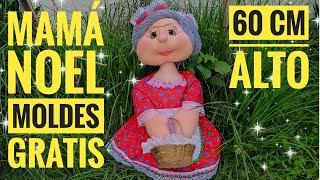 Mama Noel Hermosa /Moldes Gratis / Haga y Venda /