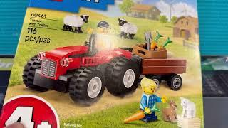 LEGO tractor set #60461  review and comparison to other tractors. Sheep included