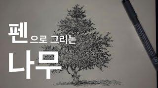 펜 드로잉 기초 가이드, 나무를 쉽게 그리는 방법 How to Draw Tree Easily/Pen Drawing