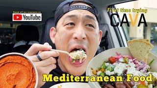 Trying CAVA for the first time! Mediterranean Food Mukbang!