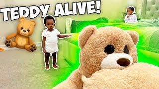 MOVING Teddy Bear Prank On 1 YEAR OLD!