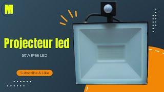 بروجيكتور ليد بمستشعر الحركة Projecteur LED Avec extérieur Détecteur de Mouvement 50W【Blanc】