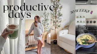 *PRODUCTIVE* days in my life | 30 weeks pregnant! the nursery, babyshower prep, birth course & more!