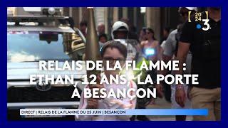 Paris 2024 : Ethan, 12 ans, porte la flamme à Besançon