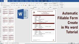 Automatic Fillable Form Create in Microsoft word || Fillable Forms Design || Ms Word Tutorial ||