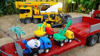 Car Toy Play with Excavator Trucks, Construction Vehicles Sand Play