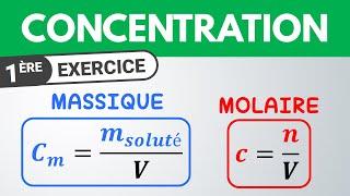 Calculer une concentration massique et molaire | Exercice | Chimie