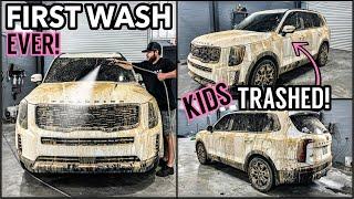 Deep Cleaning the Muddiest Kia Telluride Ever! | Satisfying Disaster Car Detailing Transformation!