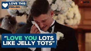 Groom breaks down in tears as he hears daughter's adorable wedding day message  | LOVE THIS!