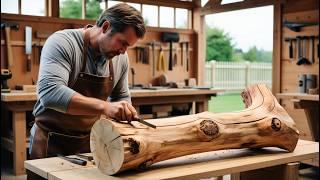 Incredible Woodworking: Crafting a Unique Coffee Table from Discarded Logs