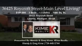 Livonia MI Real Estate For Sale: 36425 Roycroft Street