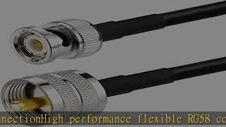 Eightwood UHF PL259 Male to BNC Male Cable RG58 Coax 3 Feet for CB Radio, Ham & Amateur Radio, SWR