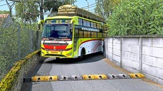 Bus Driving Expert, Very Narrow Road Turning Skills (U Turn) *IMPOSSIBLE*