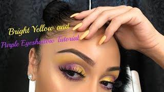 Bright Yellow and Purple Eyeshadow Tutorial l Mickey Gonzalez