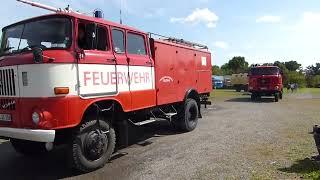 IFA Treffen Ludwigsfelde Kamas und W 50 sowie L 60 und Ikarus 211 verlassen die Veranstaltung