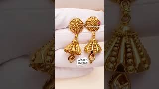 18KT JHUMKACLASSY JHUMKAPARTYWEAR JHUMKA#Gold #jewellry #goldjhumka #ornament #reels #kashmir