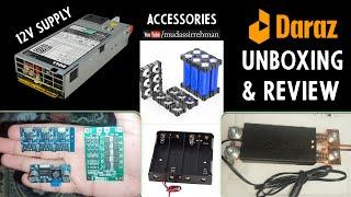 Accessories You Need To Make 12v Lithium-Ion Battery at Home | Daraz Parcels Unboxing & Review