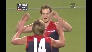 2007, Rd 19 - Michael Newton goals after a great tackle - Melbourne v Western Bulldogs