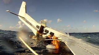 Cessna Engine Failure and Ditching in Ocean, Filmed From Inside (HD)