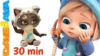  Five Little Kittens Jumping on the Bed | Nursery Rhymes and Counting Songs by Dave and Ava 