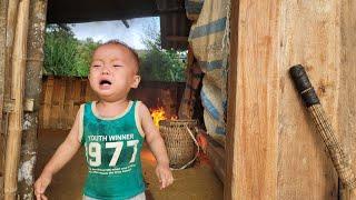 The wife went to distribute grass and the husband went to pick papaya