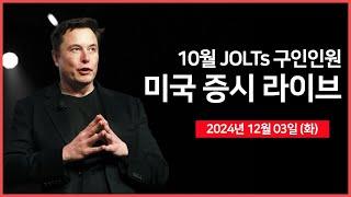 [24년 12월 3일 화] JOLTs 구인인원, 연준 연설｜중국, 미국에 원자재 수출 금지｜AT&T, 자사주 매입 ｜일론 머스크 보상안 재차 거부?- 오선의 미국 증시 라이브