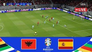 Albania vs Spain (0-1) | UEFA Euro Cup 2024 | Match Live Today | eFootball Pes 21 Gameplay