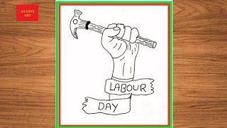 World Labour Day Drawing / World Labour Day Drawing Easy Steps / World Labour Day Poster Drawing