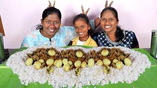 அண்ட சோறு குண்டா கோழி கறி கொழம்பு  / முட்டை கோழி கொழம்பு / Eating Challenge In Tamil Foodies Divya