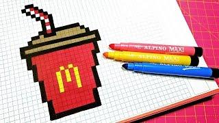 Handmade Pixel Art - How To Draw a mcdonalds drink #pixelart