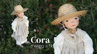 Making a Fiber Art Doll, Cora of the Meadows  My new-found love for flat-fell seams [SUB]