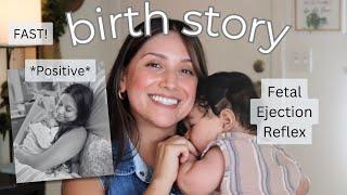 My Unmedicated and Positive Birth Story | FAST 1 hour active/transition/pushing