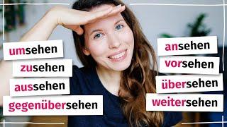 Verben mit sehen: Was bedeuten ansehen, aussehen, vorsehen, zusehen, übersehen...? Deutsch B2, C1