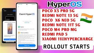  HyperOS Update- REDMI NOTE 13 5G/POCO X5 PRO 5G/X6 NEO 5G/NOTE 11T 5G/M4 PRO 5G!XIAOMI 11i/ Pad 5