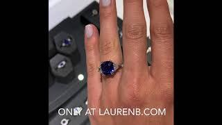 5 ct Cushion Cut Sapphire Three-Stone Ring