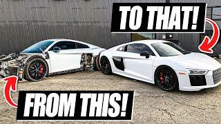 Rebuilding A Wrecked Audi R8 In 5 Minutes